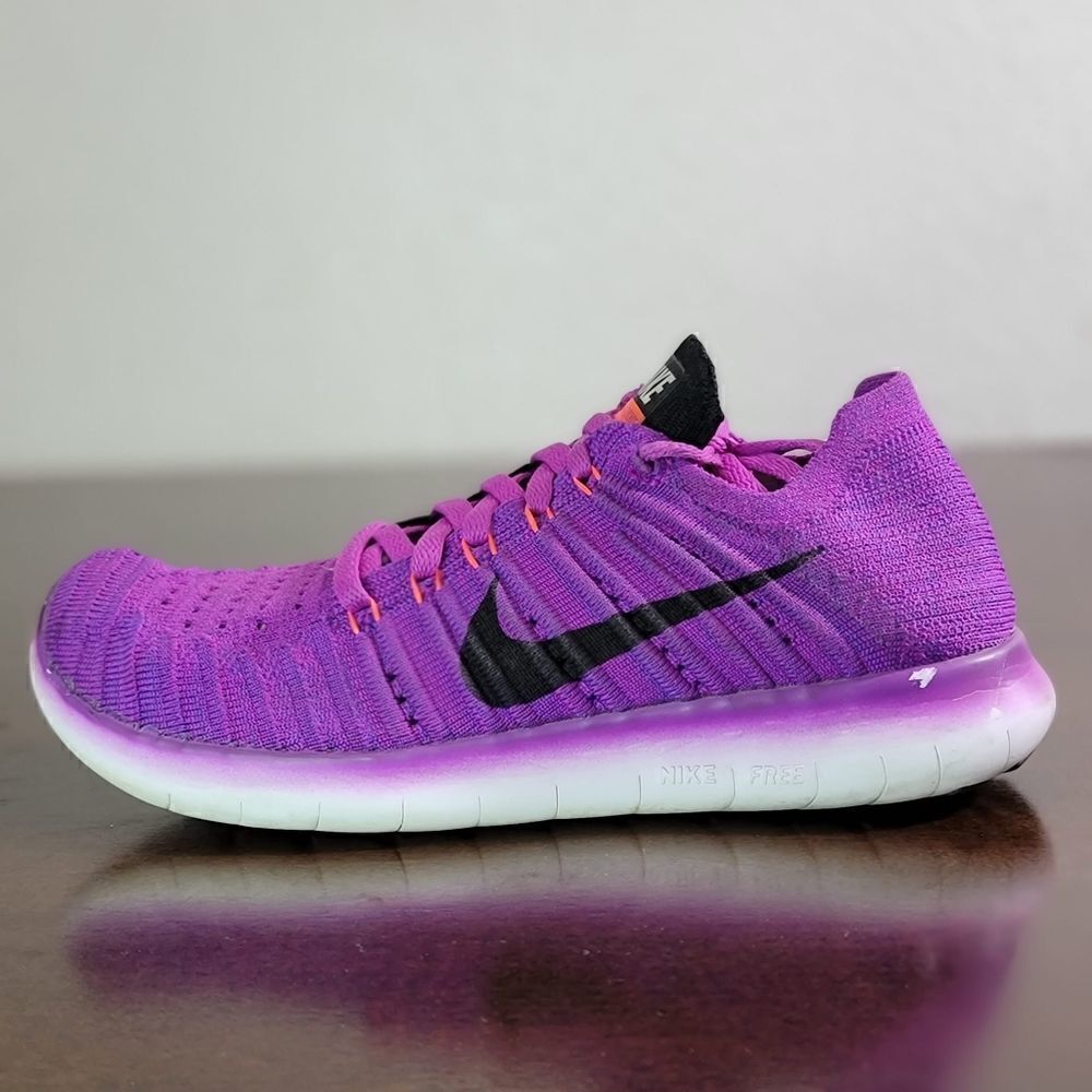 Nike Free RN Flyknit SE Premium Women's Running Shoes Size 6 Purple Black White - Picture 8 of 8